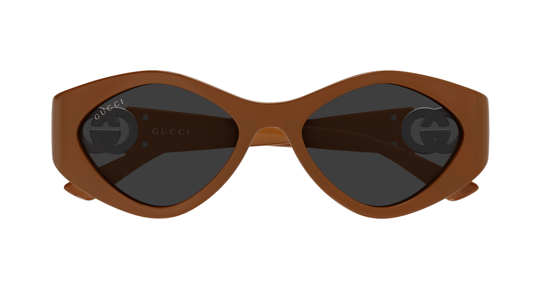 Lunettes de soleil gucci gg2121s 004 marron geometrical/directional femenino taille 52mm - Vue détaillée