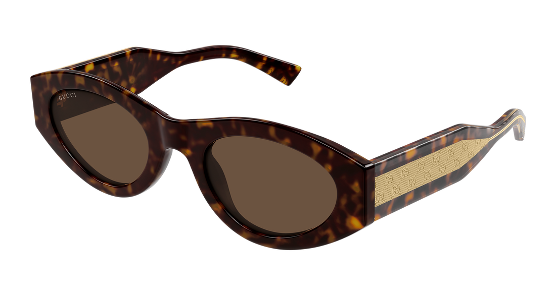 Lunettes de soleil gucci gg2065s 002 havana round/oval/panthos femenino taille 52mm - Vue principale