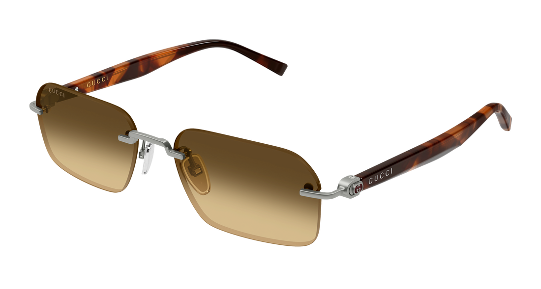 Lunettes de soleil gucci gg2259s 002 plateado rectangular / squared masculino taille 55mm - Vue principale