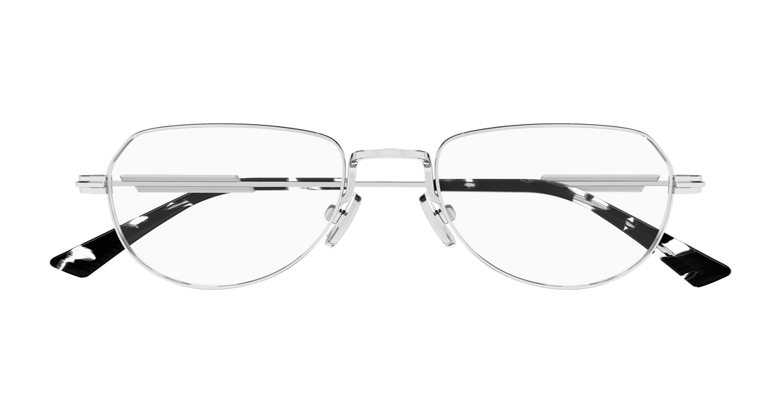 Óculos graduados bottega veneta bv1510o 003 plateado round/oval/panthos unisex tamanho 52mm - Vista de detalhe