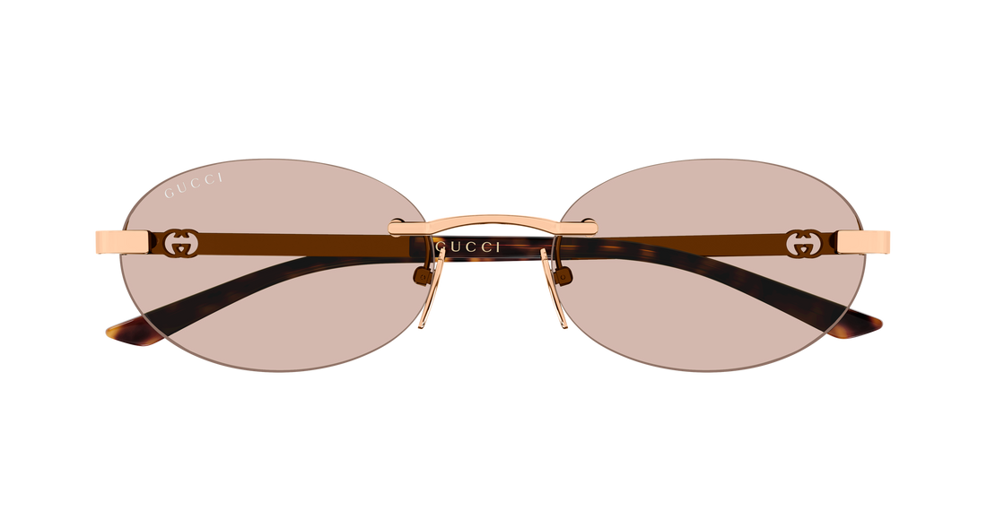Lunettes de soleil gucci gg2214s 005 dorado round/oval/panthos femenino taille 55mm - Vue détaillée
