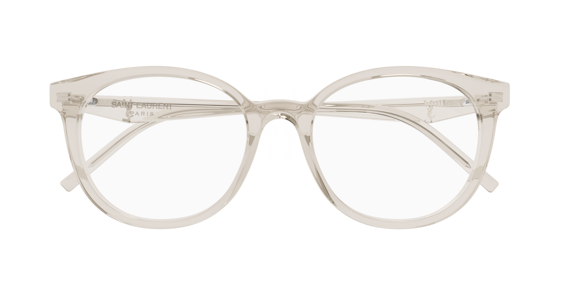 Prescription glasses saint laurent sl m189/f 004 beige cat eye femenino size 53mm - Detailed view