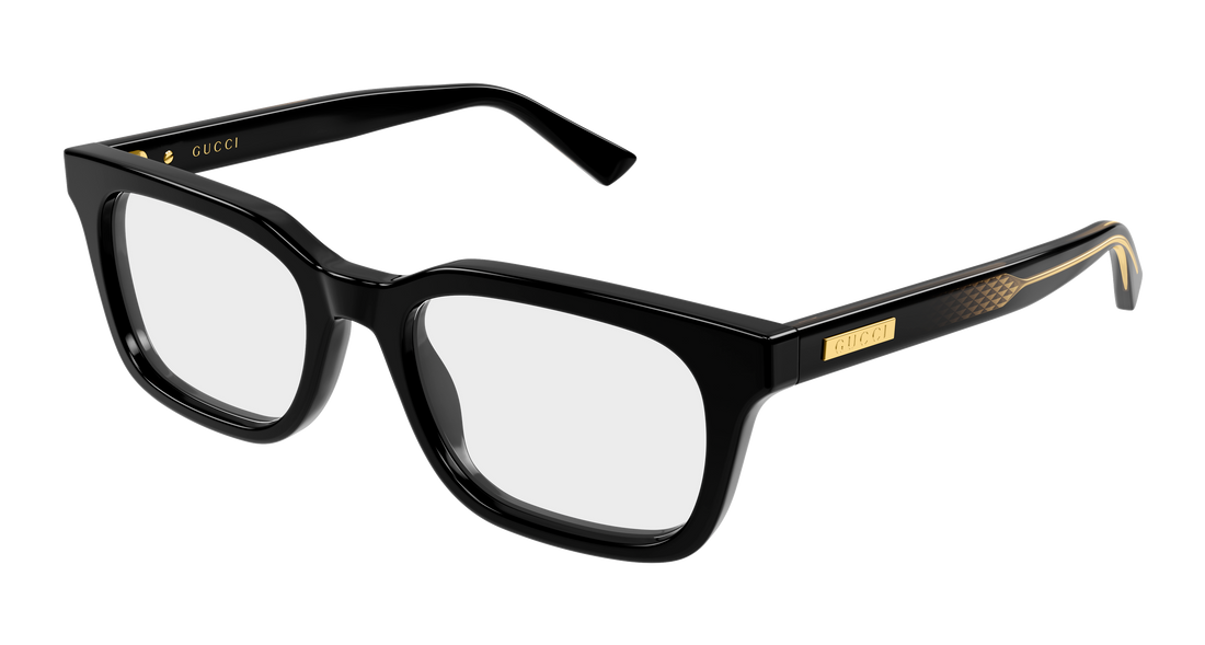 Óculos graduados gucci gg2249o 001 negro rectangular / squared masculino tamanho 53mm - Vista principal