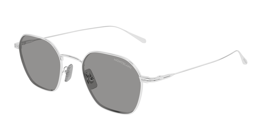 Sonnenbrillen montblanc mb0472s 002 plateado geometrical/directional masculino größe 50mm - Hauptansicht