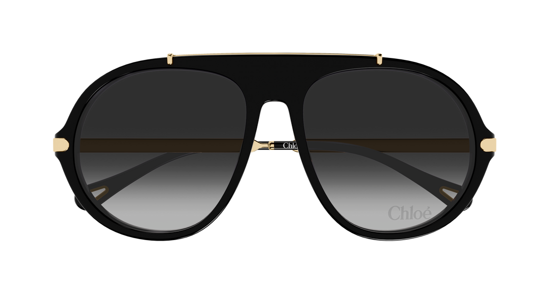 Solglasögon chloé ch0357s 001 negro round/oval/panthos femenino storlek 58mm - Detaljvy