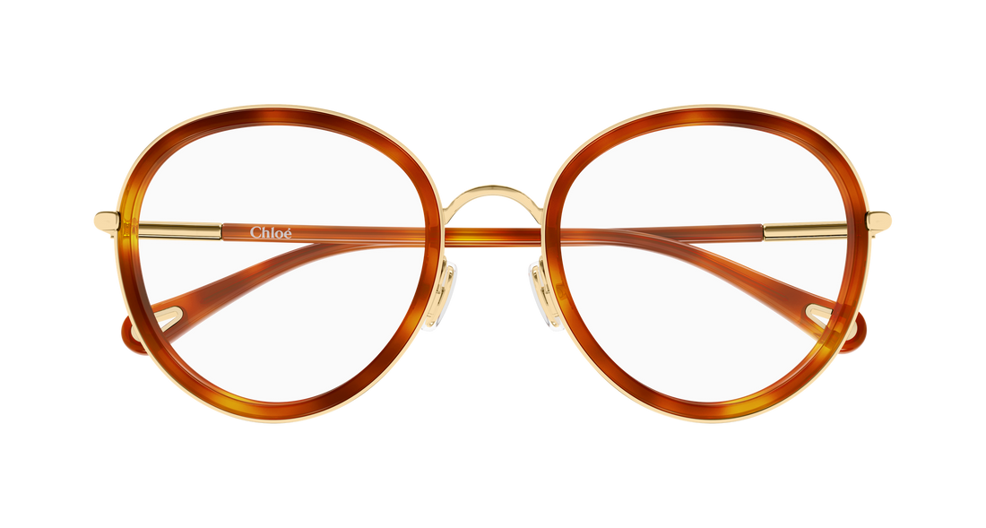 Brillen chloé ch0374o 002 dorado round/oval/panthos femenino größe 53mm - Detailansicht