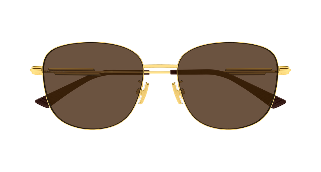 Óculos de sol bottega veneta bv1517sa 002 dorado round/oval/panthos femenino tamanho 56mm - Vista de detalhe