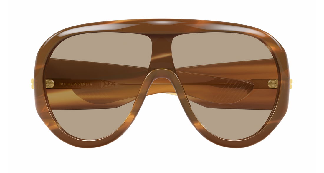 Sunglasses bottega veneta bv1345s 007 havana mask unisex size 99mm - Detailed view