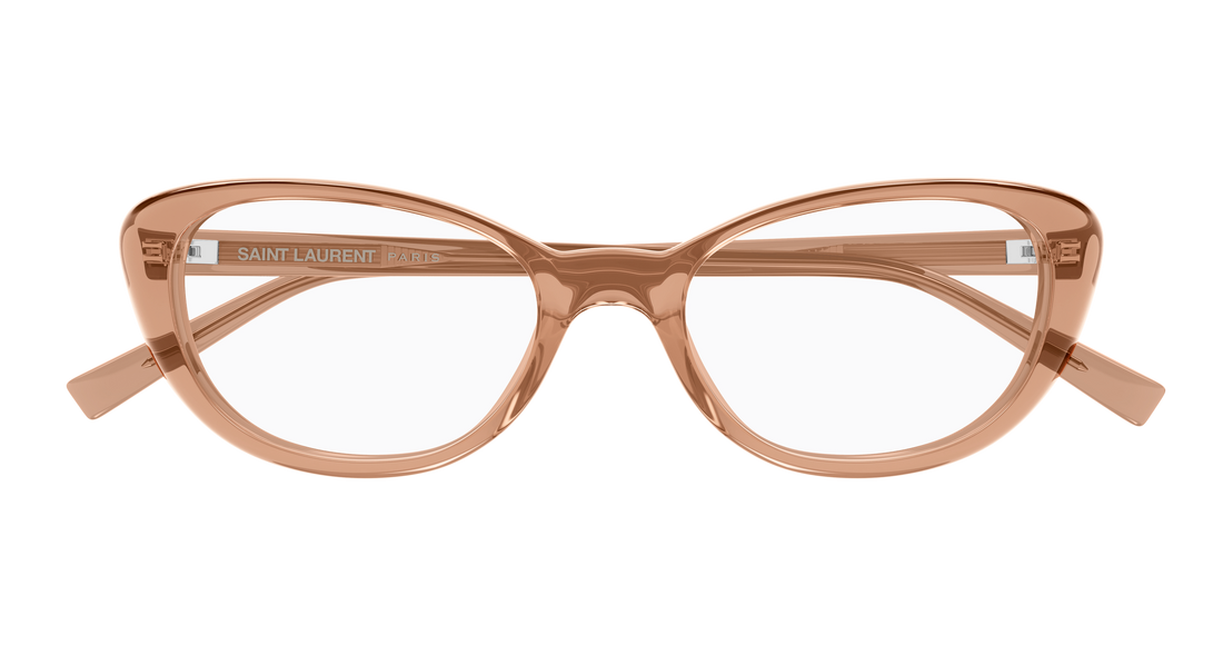 Óculos graduados saint laurent sl 822 opt 008 marron cat eye femenino tamanho 52mm - Vista de detalhe