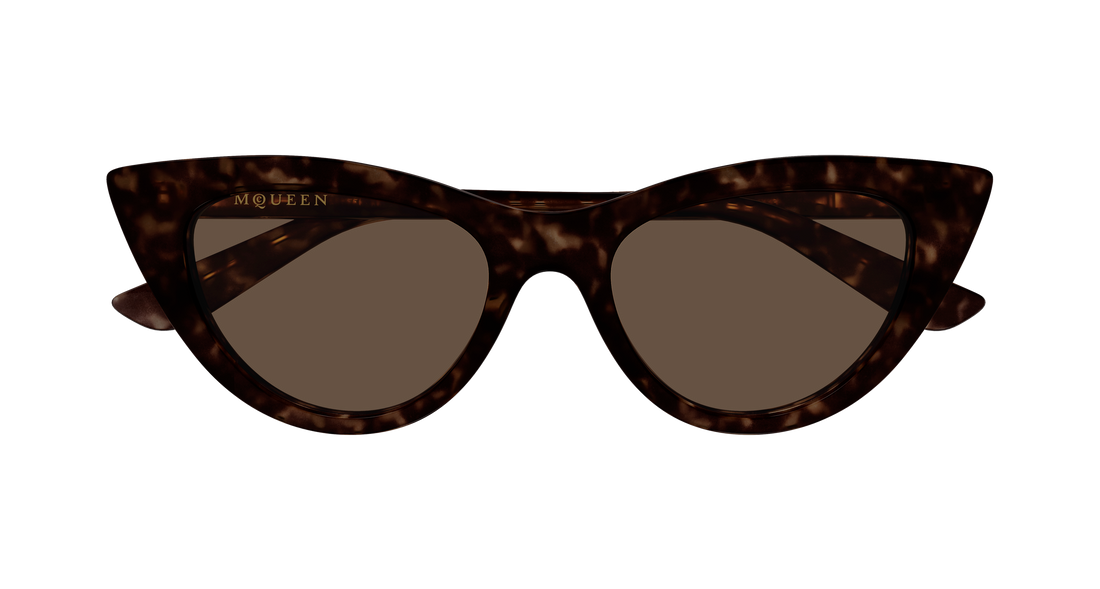 Occhiali da sole alexander mcqueen am0577s 002 havana cat eye femenino taglia 53mm - Vista dettagliata