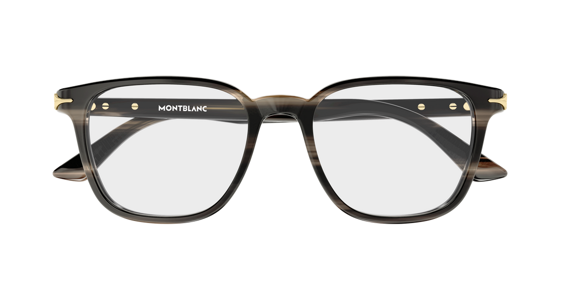 Óculos graduados montblanc mb0517o 003 gris rectangular / squared masculino tamanho 52mm - Vista de detalhe