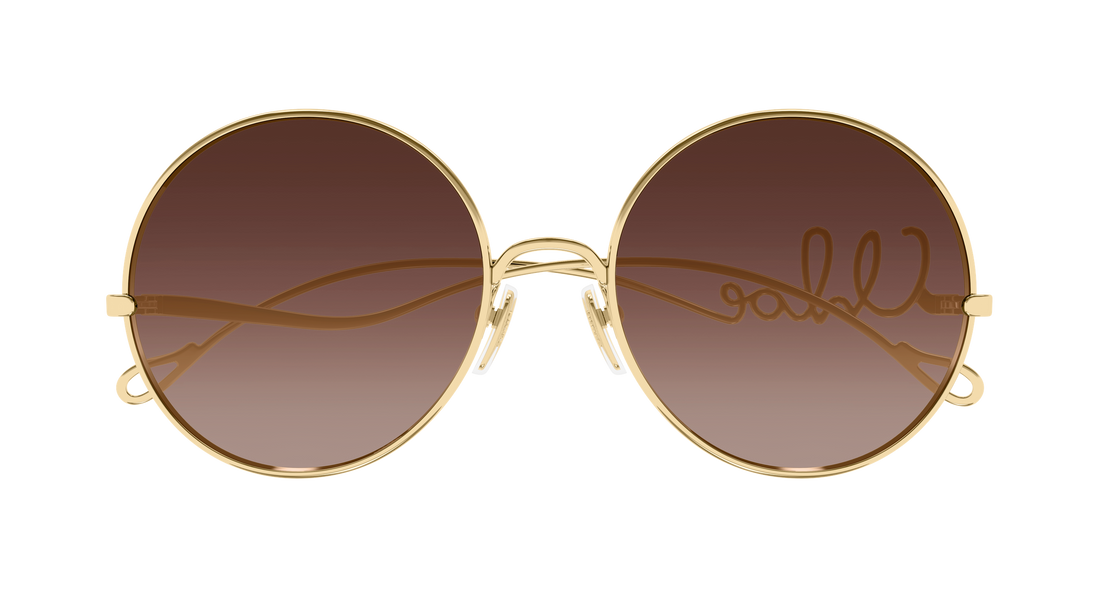 Lunettes de soleil chloé ch0372s 001 dorado round/oval/panthos femenino taille 56mm - Vue détaillée