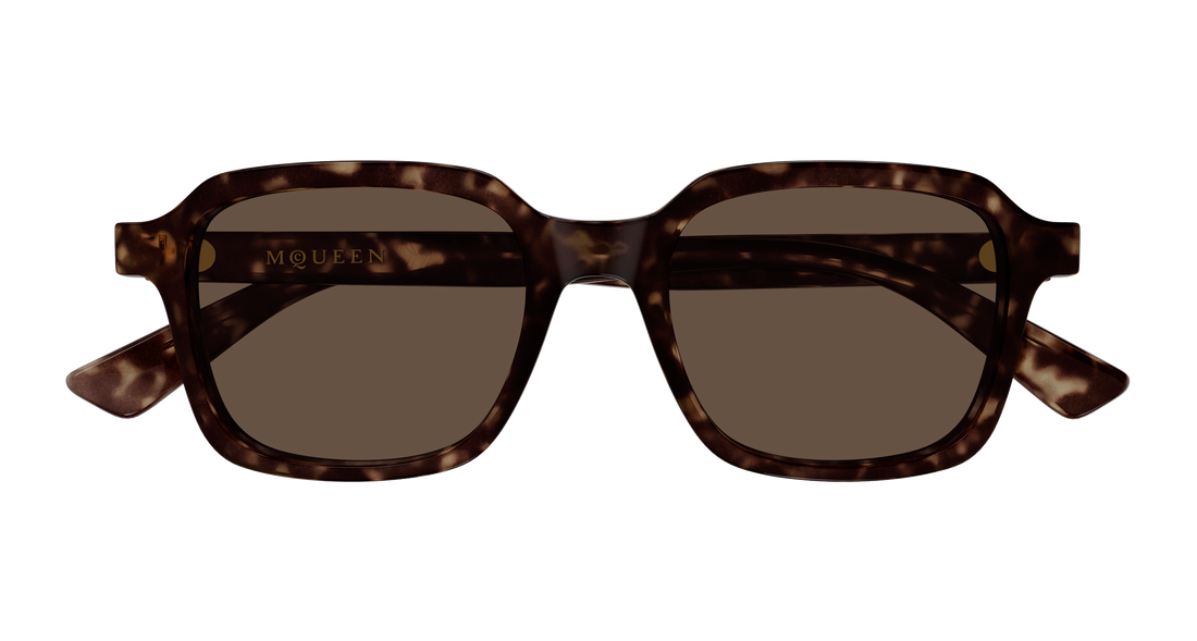 Occhiali da sole alexander mcqueen am0571s 002 havana rectangular / squared unisex taglia 50mm - Vista dettagliata