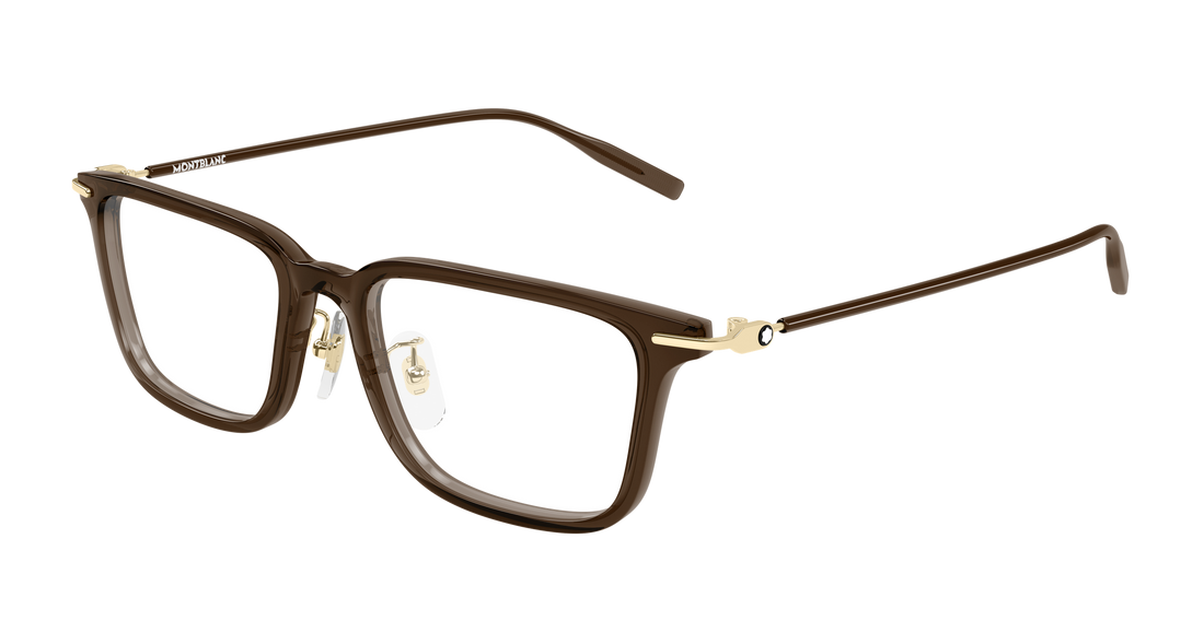Prescription glasses montblanc mb0489oa 007 marron rectangular / squared masculino size 52mm - Main view