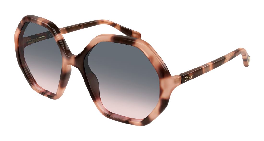 Solglasögon chloé cc0004s 009 havana geometrical/directional infantil storlek 51mm - Huvudvy
