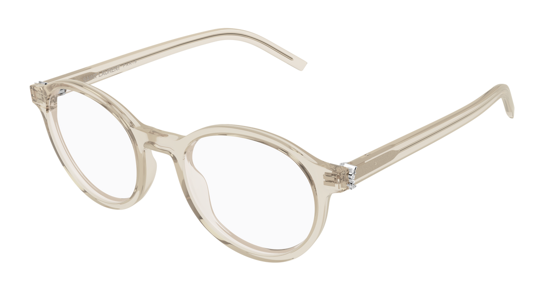 Prescription glasses saint laurent sl m163 004 beige round/oval/panthos unisex size 50mm - Main view