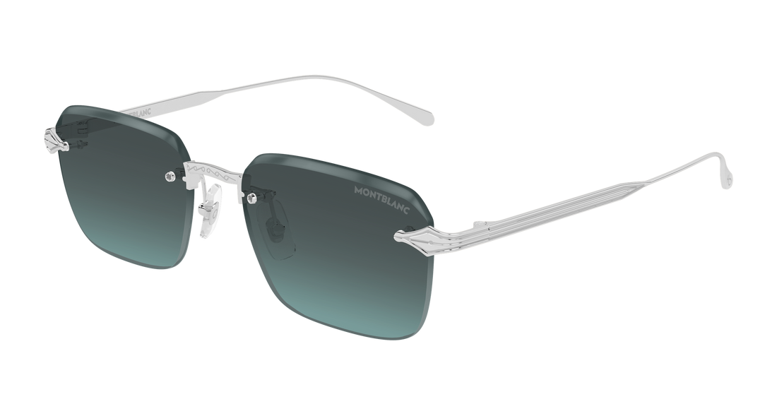 Gafas de sol montblanc mb0456s 002 plateado rectangular / squared masculino talla 54mm - Vista principal