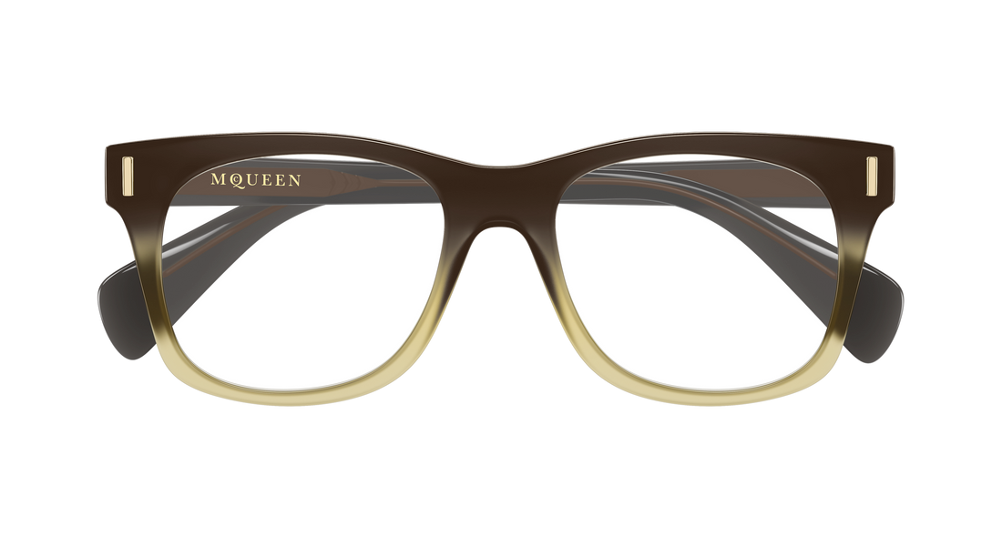 Brillen alexander mcqueen am0551o 004 marron rectangular / squared masculino größe 52mm - Detailansicht
