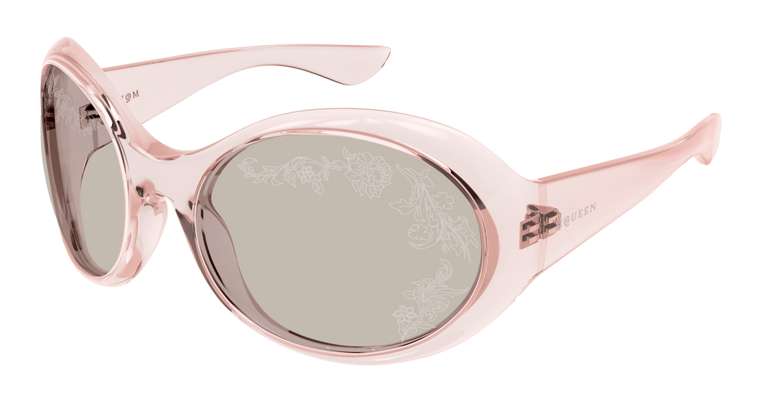 Óculos de sol alexander mcqueen am0592s 007 rosa round/oval/panthos unisex tamanho 65mm - Vista principal