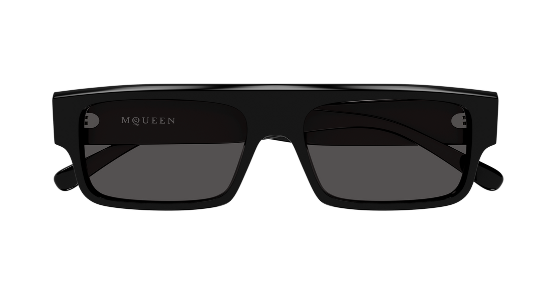 Occhiali da sole alexander mcqueen am0580s 001 negro rectangular / squared masculino taglia 55mm - Vista dettagliata