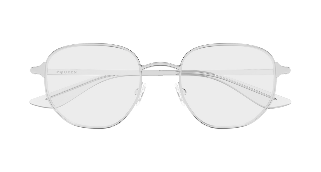 Gafas graduadas alexander mcqueen am0590o 001 plateado round/oval/panthos unisex talla 50mm - Vista de detalle