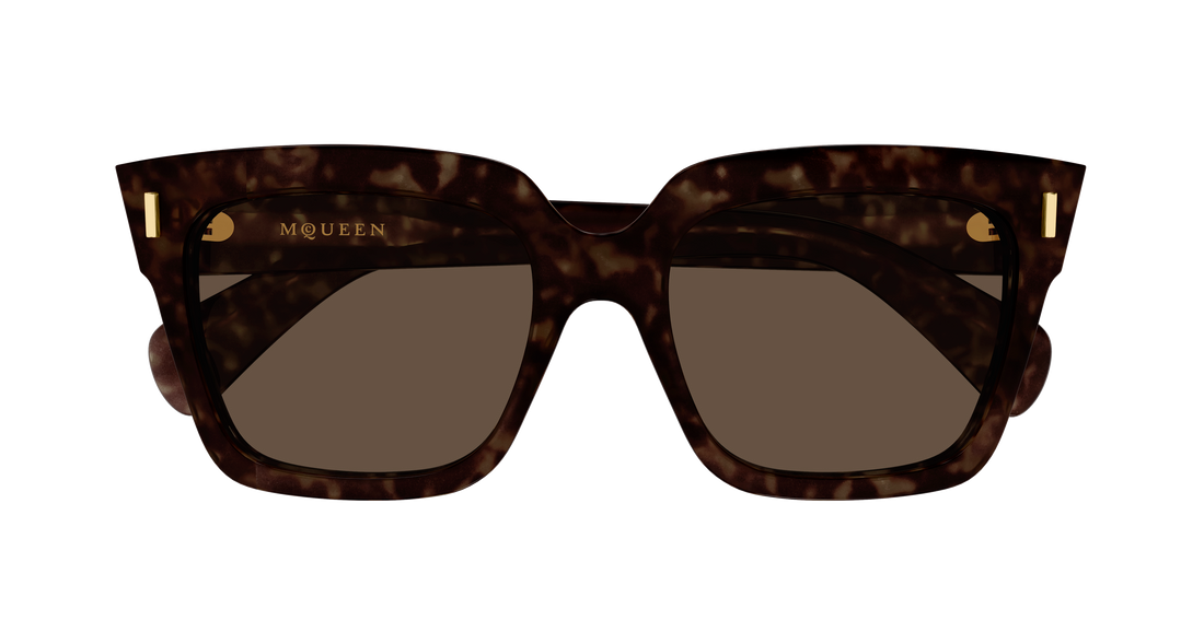 Occhiali da sole alexander mcqueen am0583s 002 havana rectangular / squared femenino taglia 56mm - Vista dettagliata