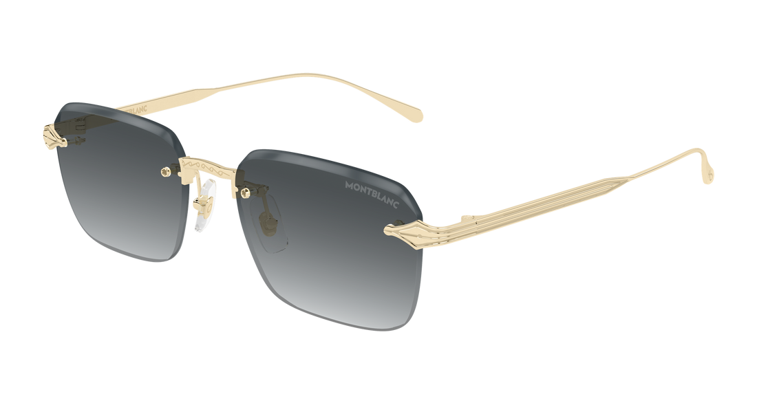 Gafas de sol montblanc mb0456s 001 dorado rectangular / squared masculino talla 54mm - Vista principal