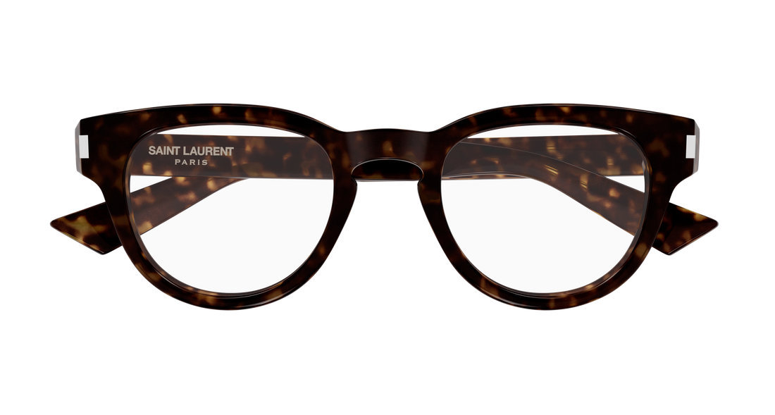 Prescription glasses saint laurent sl 876 opt 002 havana round/oval/panthos masculino size 48mm - Detailed view