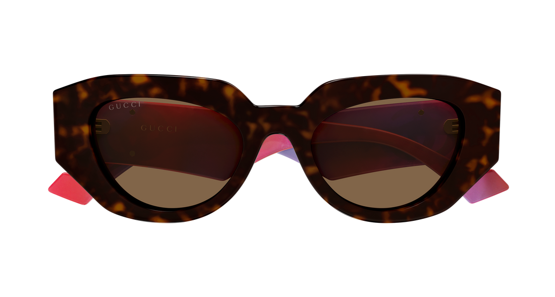 Óculos de sol gucci gg1421s 011 havana geometrical/directional femenino tamanho 51mm - Vista de detalhe