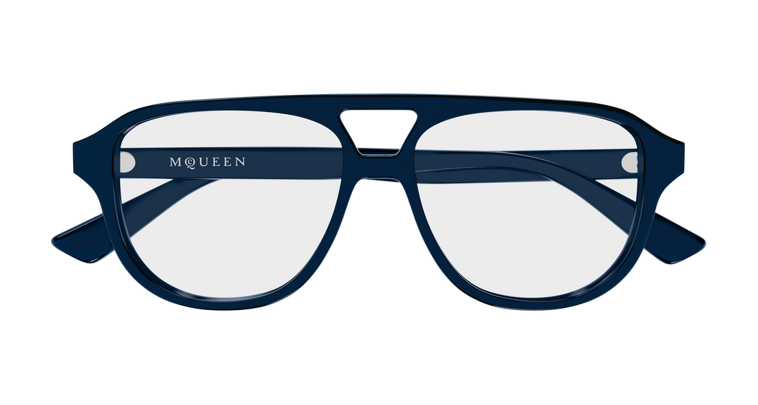 Gafas graduadas alexander mcqueen am0574o 003 azul pilot/navigator unisex talla 54mm - Vista de detalle