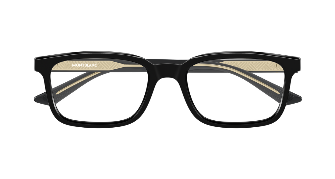 Briller montblanc mb0458ol 001 negro rectangular / squared masculino størrelse 55mm - Detaljeret visning