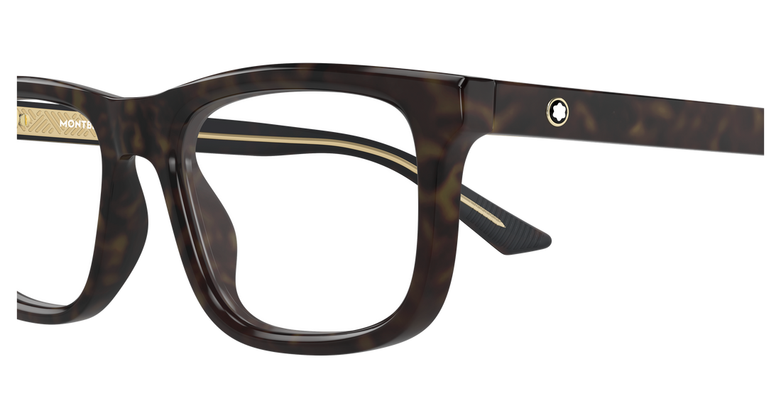 Occhiali da vista montblanc mb0457o 008 havana rectangular / squared masculino taglia 57mm - Vista dettagliata