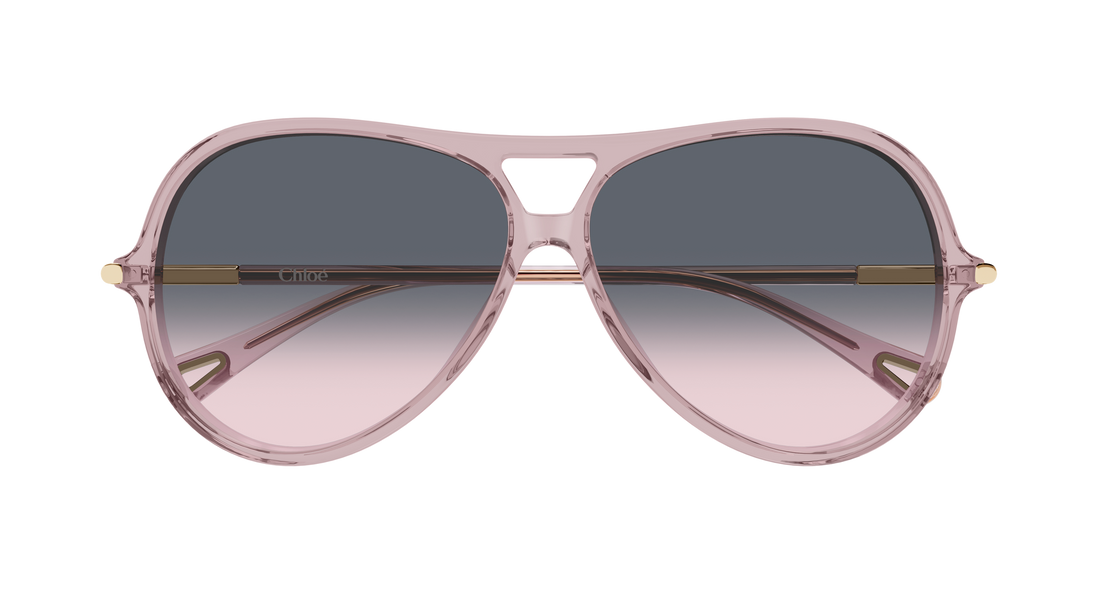 Óculos de sol chloé ch0395s 005 rosa round/oval/panthos femenino tamanho 59mm - Vista de detalhe