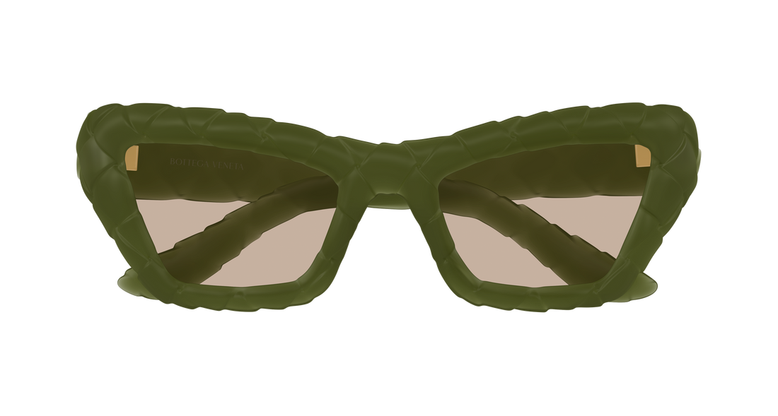 Óculos de sol bottega veneta bv1438s 003 verde cat eye femenino tamanho 56mm - Vista de detalhe
