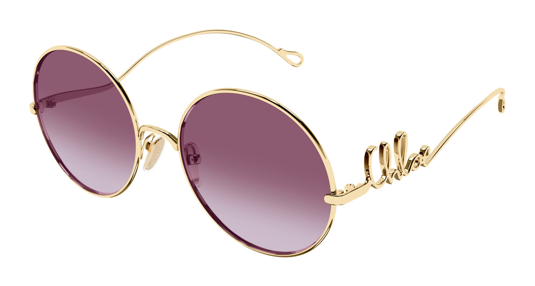 Lunettes de soleil chloé ch0372s 002 dorado round/oval/panthos femenino taille 56mm - Vue principale