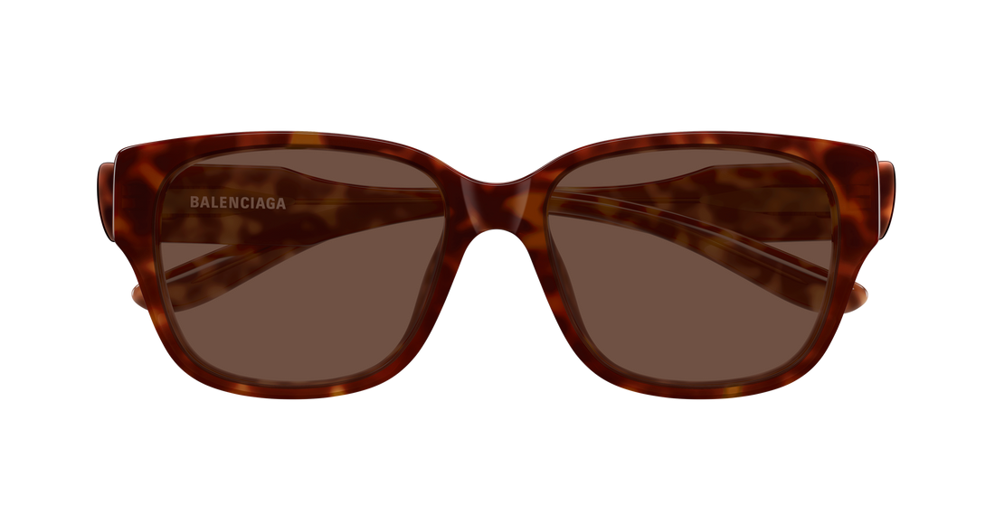 Lunettes de soleil balenciaga bb0512sk 002 havana rectangular / squared unisex taille 56mm - Vue détaillée