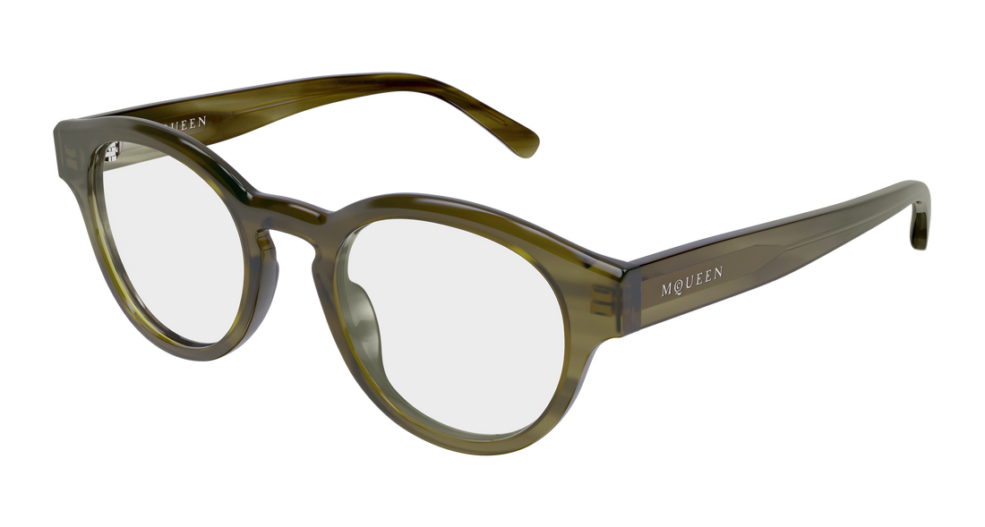 Gafas graduadas alexander mcqueen am0581o 003 havana round/oval/panthos unisex talla 49mm - Vista principal