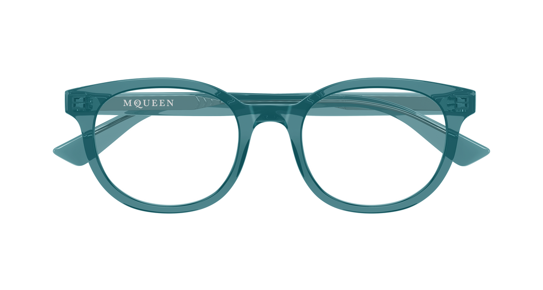 Brillen alexander mcqueen am0567o 005 azul round/oval/panthos masculino größe 51mm - Detailansicht
