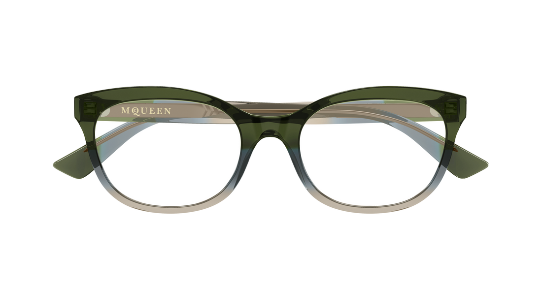 Brillen alexander mcqueen am0569o 006 verde cat eye femenino größe 53mm - Detailansicht