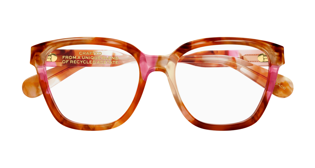 Lunettes de vue chloé ch0265o 008 havana round/oval/panthos femenino taille 54mm - Vue détaillée