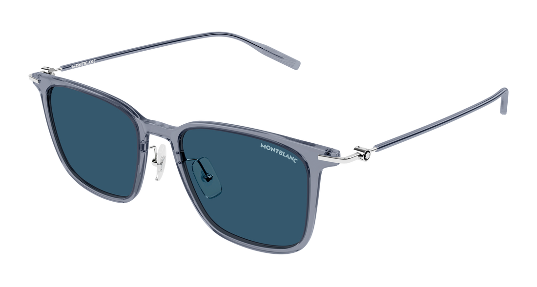 Solglasögon montblanc mb0354s 008 gris rectangular / squared masculino storlek 52mm - Huvudvy