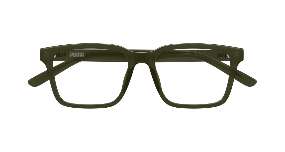 Occhiali da vista puma pu0531oa 005 verde rectangular / squared masculino taglia 54mm - Vista dettagliata