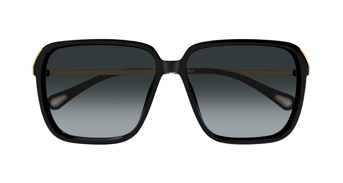 Óculos de sol chloé ch0405s 001 negro rectangular / squared femenino tamanho 59mm - Vista de detalhe