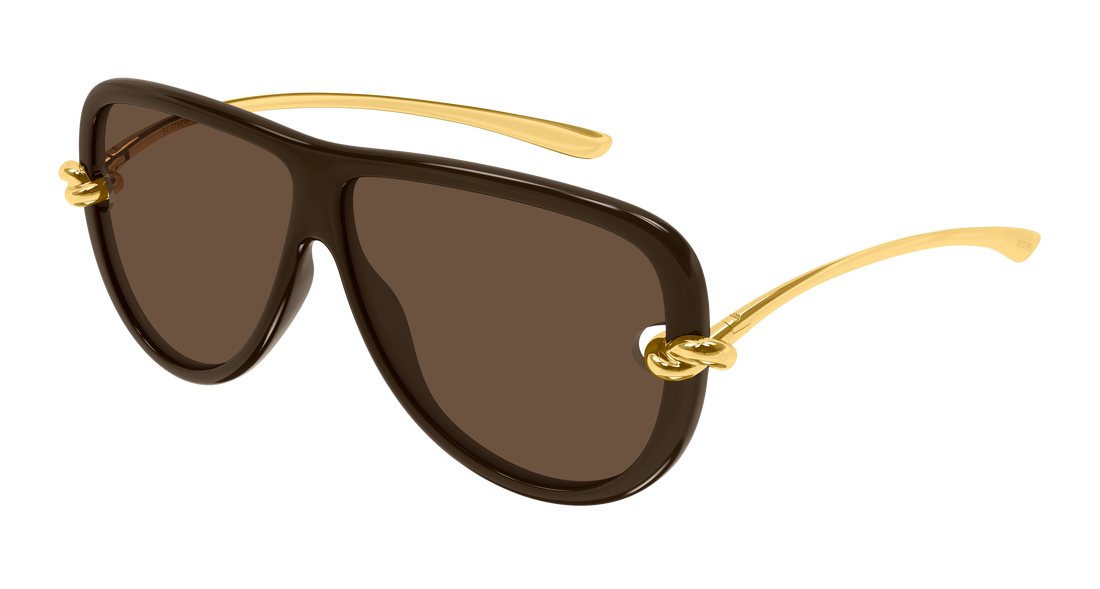 Óculos de sol bottega veneta bv1513s 003 marron pilot/navigator unisex tamanho 61mm - Vista principal