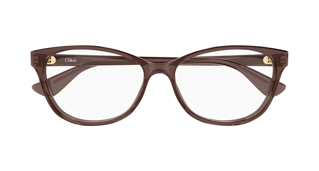 Óculos graduados chloé ch0394ol 008 marron cat eye femenino tamanho 57mm - Vista de detalhe