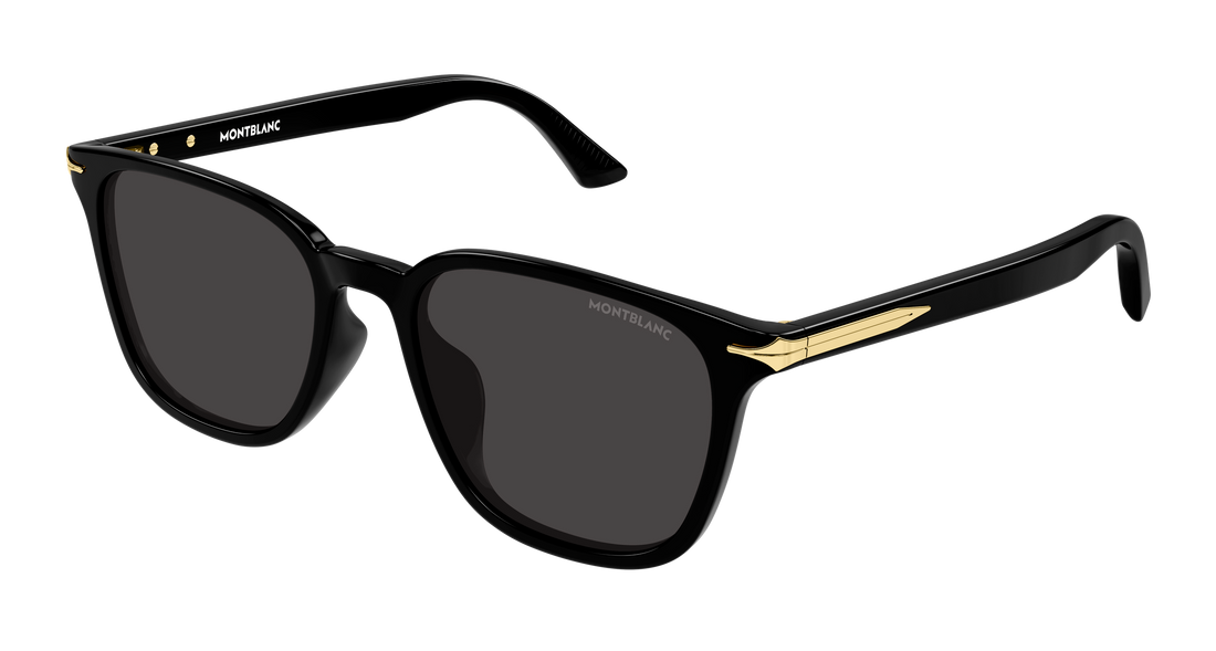 Óculos de sol montblanc mb0518sa 001 negro rectangular / squared masculino tamanho 55mm - Vista principal