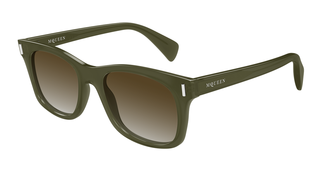 Óculos de sol alexander mcqueen am0551s 003 verde rectangular / squared masculino tamanho 52mm - Vista principal