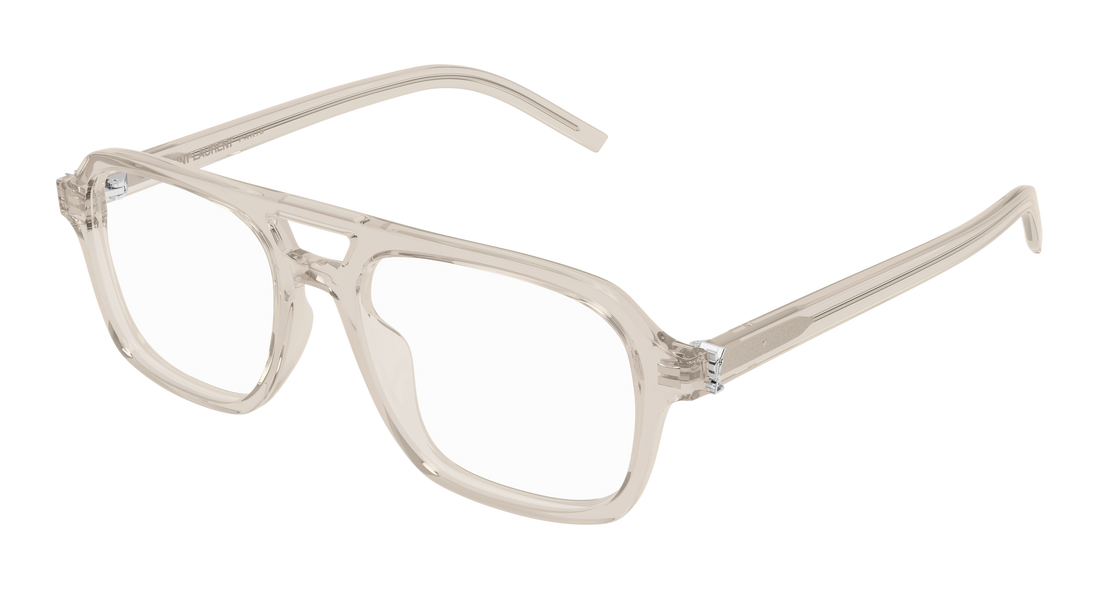 Óculos graduados saint laurent sl m179 004 beige pilot/navigator femenino tamanho 53mm - Vista principal