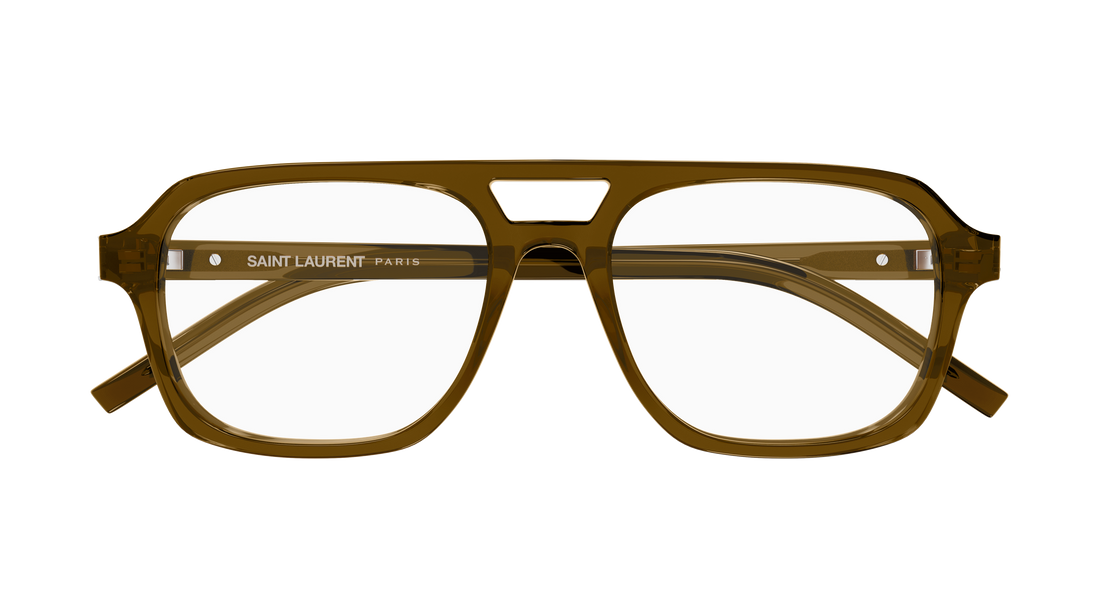 Óculos graduados saint laurent sl m179 005 marron pilot/navigator femenino tamanho 53mm - Vista de detalhe