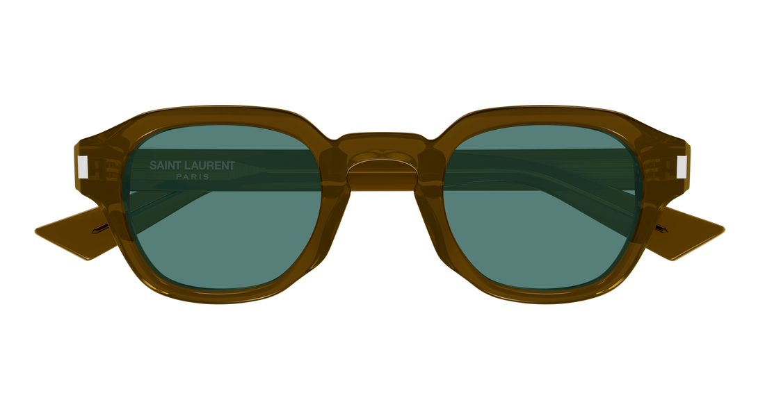 Óculos de sol saint laurent sl 946 003 marron round/oval/panthos masculino tamanho 46mm - Vista de detalhe